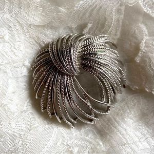 Vintage Monet Brooch Silver Tone